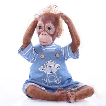 Boneca Macaco bebe maimuță renăscut 21inch 52CM manual din silicon de vinil păpuși Maimuțe jucarii pentru copii cadouri