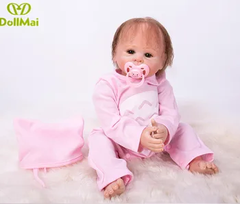 Renăscut Baby Doll Realist din silicon Moale Renăscut Copii Fata de 18 Inch Adorabil Bebe Copii Brinquedos boneca de Jucărie