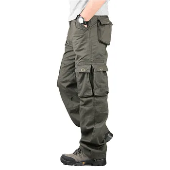 Men ' s Bumbac Pantaloni Salopete Barbati Casual Multi Buzunare Streetwear Pantaloni Lungi de sex Masculin haine de Lucru Pantaloni de Uniformă Militară Pantaloni