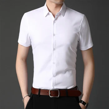 2021 noi de Vara tricou barbati culoare pură cămăși cu mânecă scurtă pentru bărbați rever jumătate cu mâneci Haine de afaceri zde1052