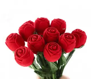 200PCS Fierbinte de vânzare a crescut de inel cutie de moda Romantic Red Rose de Logodna Inel de Nunta Cercei Bijuterii Cutie de Cadou Caz