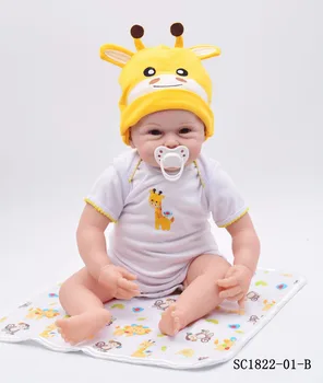 Forrsdor 55cm new sosire cârpă moale corp cu pălărie galbenă realiste copil nou-născut copii cadouri de Craciun silicon renăscut baby dolls
