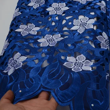 (5yards/pc) de Înaltă calitate de mână tăiat Africane dantela din bumbac bogat brodate Elvețian voile dantela tesatura pentru rochie de petrecere CLP492