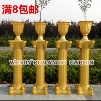 90cm Inaltime Nunta de Aur Plastic Coloana Roman Piloni, suporturi pentru Flori de Nunta Recuzită 4buc/lot