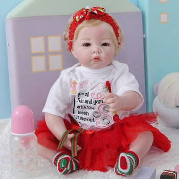 50CM real papusa bebe renăscut copilul fata de printesa de culoare roșie bonecas jucărie corp foarte moale de silicon renăscut baby doll surprice cadou