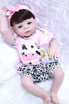 55cm Corp Plin de Silicon Renăscut Fată Păpușă Jucărie Realiste Nou-născut Copii Princess Papusa de Moda pentru Copii Copil Brinquedos Baie Jucărie