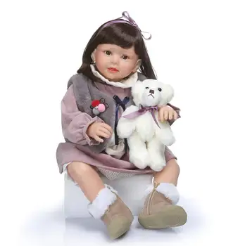 Mare dimensiune 70cm Silicon Vinil Renăscut Baby Doll realiste bebes renăscut copilul fata papusa cadou pentru copii, jucării Haine Model Bri