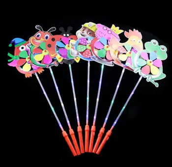 COPII CONDUS de desene animate moară de vânt jucării colorate messier lumini de noapte Flori de rață, câine de companie băieți fete ventilator roata de partid decor SN2367