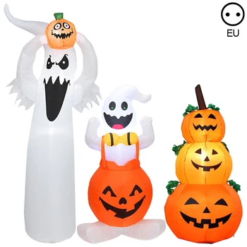 120cm Decoratiuni de Halloween Gonflabile Fantoma Dovleac Lumina LED-uri în aer liber Teroare Înfricoșător Recuzită Gonflabil Toy Casa Bantuita Consumabile