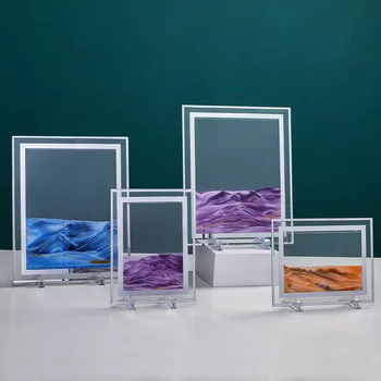 Nisip de Sticlă Ambarcațiuni Decoratiuni de Arta Imagine pentru Acasă Cadru Accesorii Moderne 3D Deep Sea Sandscape Curge Nisip Figurine