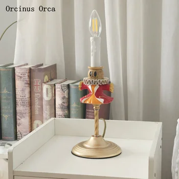 American retro puppet lampă de masă băiat dormitor camera copiilor lampa de desene animate creative romantice decorative lampă de masă