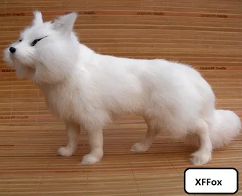 Frumoasă viața reală alb fox model de plastic&blănuri de simulare în picioare fox papusa cadou despre 35x12x23cm xf1779