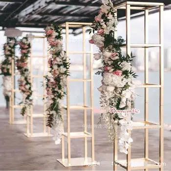 Nunta recuzită trei-dimensional cutie din fier forjat geometrie drum ghid etapă stand de flori nunta, ornamente decor
