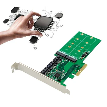 PCI-E SATA Card de Expansiune PCI-E X4 JMB585 M. 2 KEY B+SATA 3.0 unitati solid state 6G Hard Disk de Conversie Card
