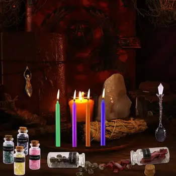 Vrăjitorie Kit De Vrăjitorie Consumabile Cutie Pentru Vrăjitoare Consumabile Și Instrumente De Vraja Lumânări Pentru Curățare Casa 12 Ierburi 12 Vindecare Plâng