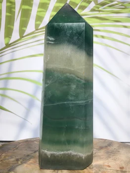Naturale Fluorit Verde De Cristal Și Piatră Punct De Vindecare Energetică, Fluorină Rock Minerale Prisma Turn Bagheta Vrăjitorie Decor Acasă