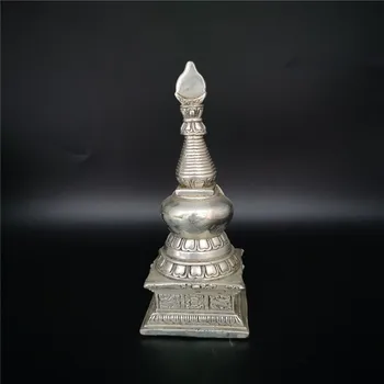 Chinezii vechi Tibet Argint Sculptură Turn de Argint Tibet Pagoda
