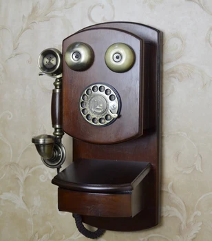 European antic de perete retro agățat de metal cadran rotativ telefon Decor acasă artă rustică telefon de uz casnic cu iluminare din spate