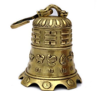 Rare Vechi de cupru din China bell Statuie / Sculptură, zodiac, cel mai bun de colectare & podoabă, transport gratuit