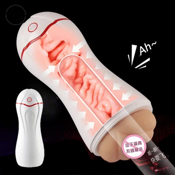Voce automat Supt Vibrații Jucarii Sexuale pentru Barbati Aspirator USB Mașină de Sex SENSHOP Vagin Electric Puternic de sex Masculin Masturbator Cupa