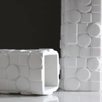 Nordic minimalist alb cu zăbrele Vaza Decor de moda living modern villa model de camera de meserii acasă ornamente