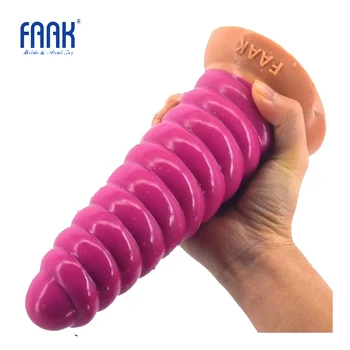 FAAK silicon scoica butt plug spirala de aur anal dildo cu ventuza Vaginale Anus Expansiune Erotice Gay Sex Anal Jucării pentru om