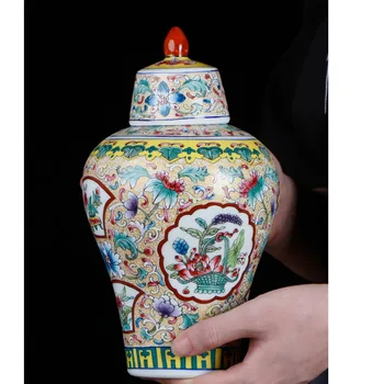 Noul Stil Chinezesc American Famille Crescut Vaza De Portelan Decor Borcan Living Cabinet Vin Ornamente Decor