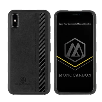 MONOCARBON Fibra de Carbon + Alcantara Caz pentru iPhone X XS XR XS Max Anti-Șoc Dovada Acoperă Stil Picătură de Testat