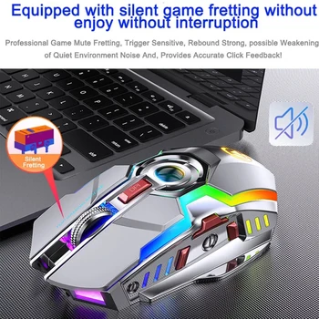 Mouse-ul fără fir RGB Reîncărcabilă Mouse-ul fără Fir pe Calculator Silent Mause LED cu iluminare din spate Ergonomic Mouse de Gaming Pentru PC Laptop