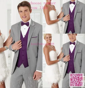 Noul Design 4 poze Barbati Costum Barbati business Rochie de nunta Frumos slim barbati haine de Mire Costum(Sacou+Pantaloni+Cravata+Vesta)