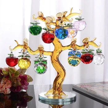 Sticla de cristal Apple Ornamente pentru Pomul de 18pcs Agățat Mere Home Decor Figurine de Crăciun, de Anul Nou Meserii Cadouri Suvenir Miniaturi
