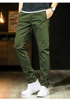 Barbati Pantaloni Stil Militar Confortabil Respirabil Kaki de Armata Verde Negru Pantaloni Slim Casual Drept Elasticitatea Salopete