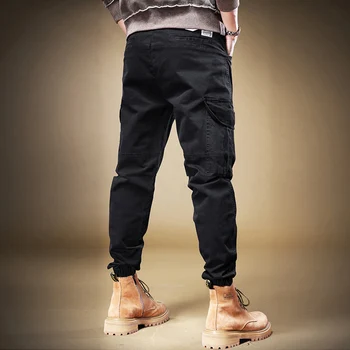 Stil De Moda De Stradă Pentru Bărbați Blugi Se Potrivesc Vrac Buzunar Mare Casual Pantaloni Barbati Salopete Designer De Hip-Hop Joggeri Largi Picior Pantaloni