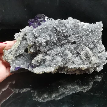 Naturale rare Tanzanian albastru violet cristal de fluorit și paragenesis minerale-specimen de vindecare de cristal decor acasă CUARȚ GEM