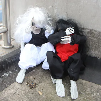 Decor Halloween Craniu Fantomă Papusa Înfricoșător Plângând în Alb și Negru cu Fantome de Groaza Bar Haunted House Decor Glumă elemente de Recuzită