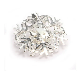 Moda Bijuterii Argint Ton Stras Bling Imitații De Perle Fulg De Nea Broșă Pin