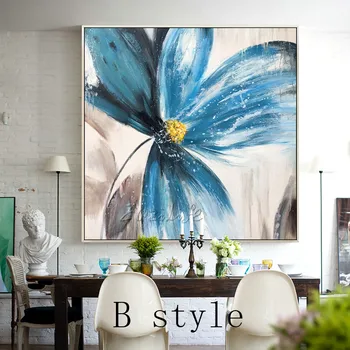 Panza pictura flori albastre Arta de Perete Imaginile pentru camera de zi Acasă crylic pictura abstracta textura quadros caudros decoracion