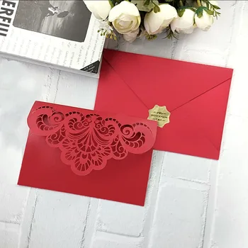 50pcs Tăiat cu Laser, Invitatii de Nunta cu RSVP Carduri Elegant Floare Glitter Invitatie la Petrecere Card Personalizat Personalizate