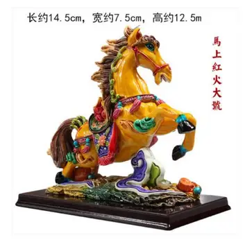 Cal Pictat ceramica va deveni în curând bogat Aranja acasă decorare meserii de Birou Cadouri Wang Cercurile de Afaceri de Origine Cercuri Deschise